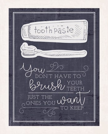 Framed Brush Your Teeth Print