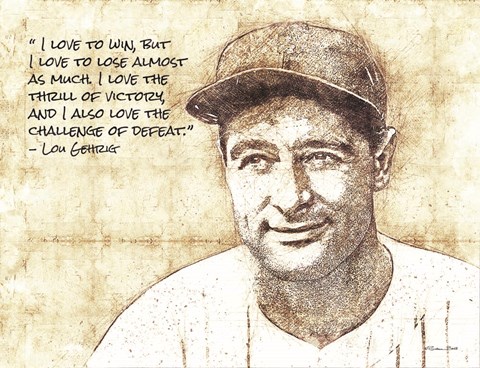 Framed Lou Gehrig Sketch Print