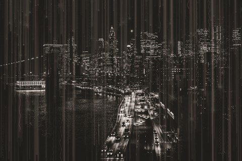 Framed Lights of NYC Print