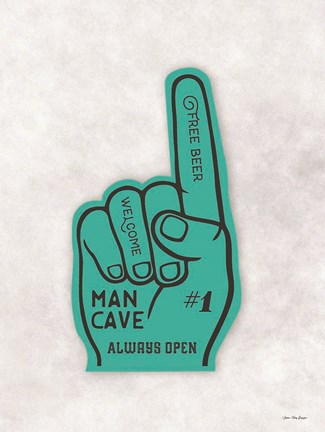 Framed Man Cave Foam Hand Print