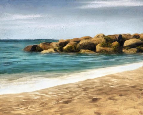 Framed Ocean Rocks I Print