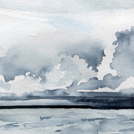 Framed Passing Rain Storm V Print