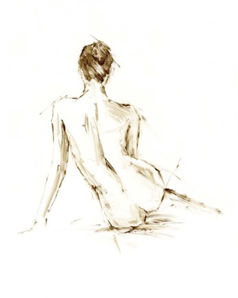 Framed Drybrush Figure Study II Print