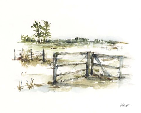 Framed Farm Fence II Print