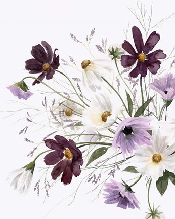 Framed Amethyst Bouquet I Print