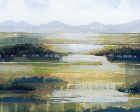 Framed Lime Strata II Print