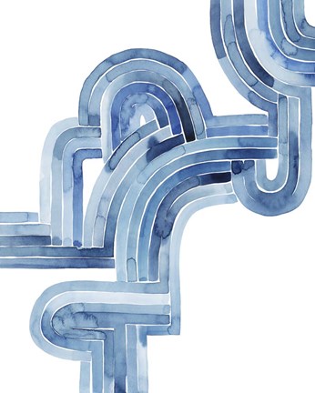 Framed Blue Braid II Print