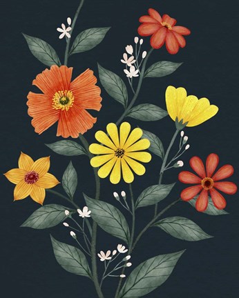 Framed Bright Vines II Print