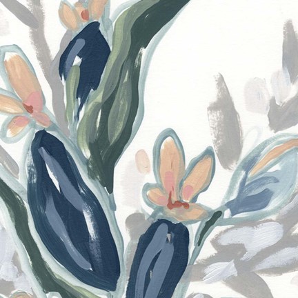 Framed Expressive Garden I Print