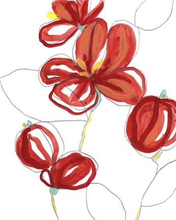 Framed Primary Petal I Print