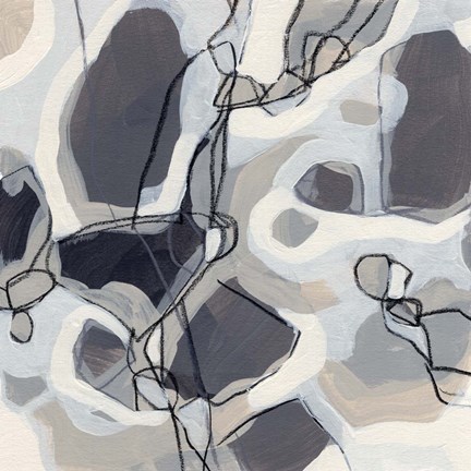 Framed Graphite Swirl I Print