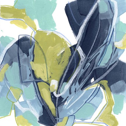 Framed Blue Tangent II Print