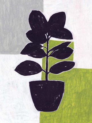 Framed Green Plantling IV Print