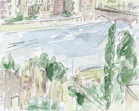 Framed City on the River I Print