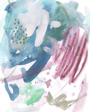 Framed Magenta Wave Form I Print