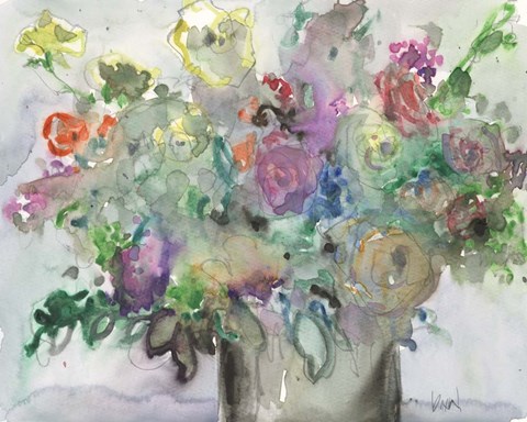 Framed Mixed Water Garden II Print