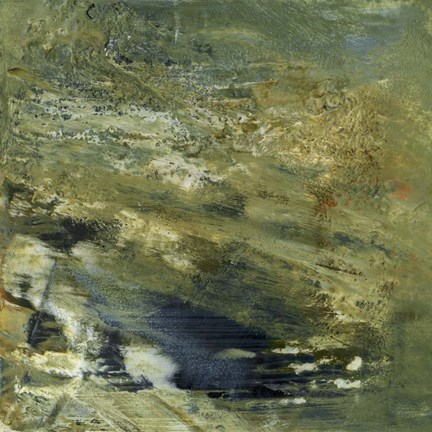 Framed Encaustic Tile in Green VI Print