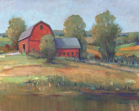 Framed Country Barn I Print