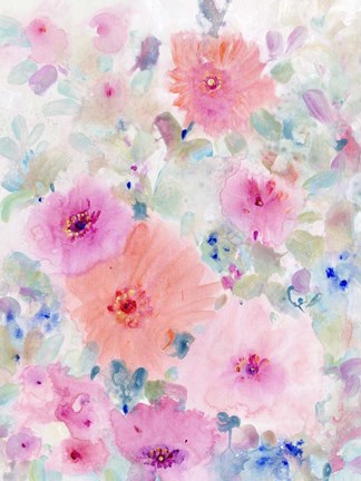 Framed Bright Floral Design II Print