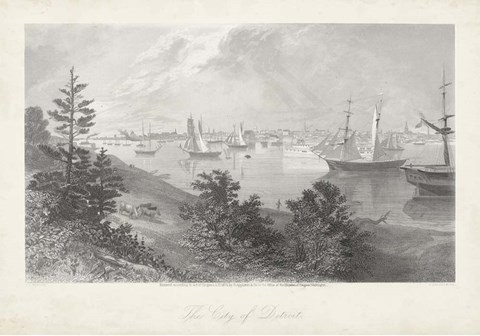 Framed City of Detroit Print