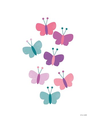 Framed Butterfly Friends Girly Print