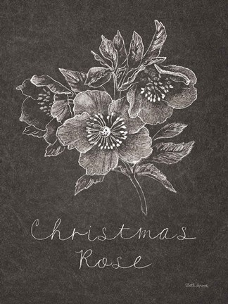 Framed Black and White Chalkboard Christmas III Print