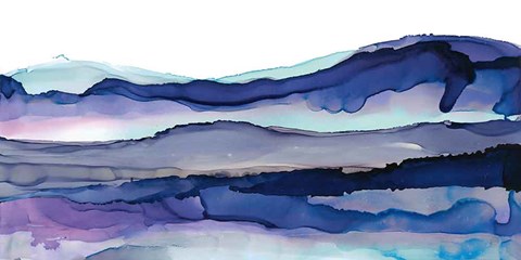 Framed Coastal Ink I Blue Crop Print