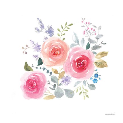 Framed Lush Roses IV Print