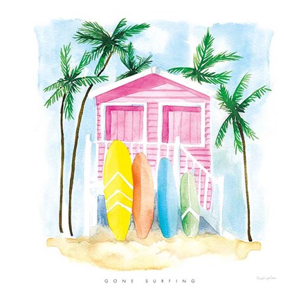 Framed Gone Surfing Print