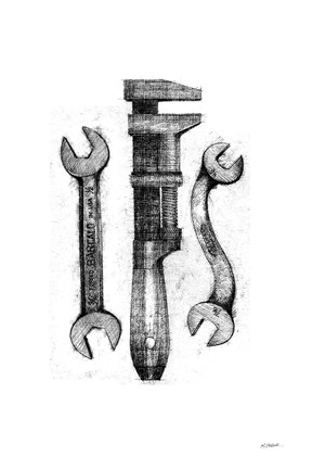 Framed Wrenches Print