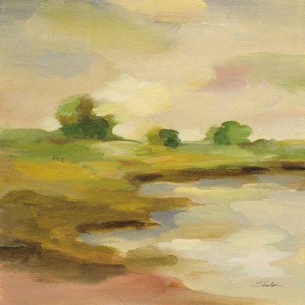 Framed Chartreuse Fields II Print