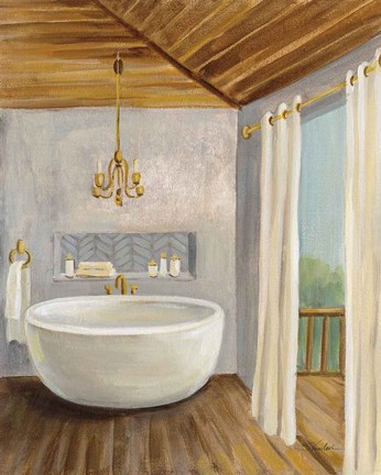 Framed Attic Bathroom II Print