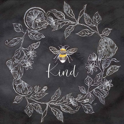 Framed Bee Sentiment Wreath Black II-Kind Print