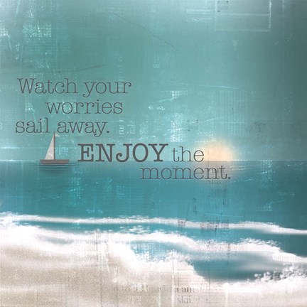 Framed Textured Sentiment Beach II Print