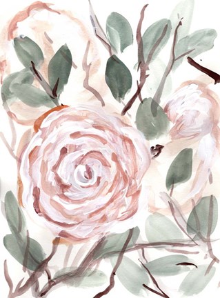 Framed Farmhouse Bush Coral Pink II Print