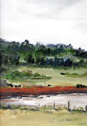 Framed Farmhouse Fields I Print