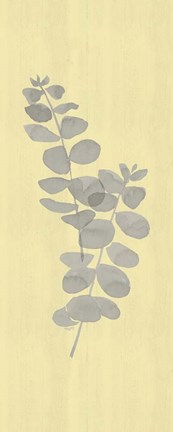 Framed Natural Inspiration Eucalyptus Panel Gray &amp; Yellow II Print