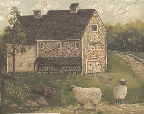 Framed Stone Barn Print