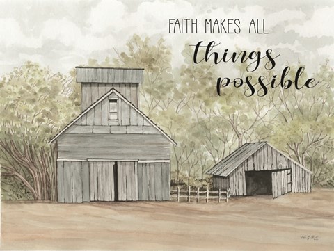 Framed Faith Makes All Things Possible Print