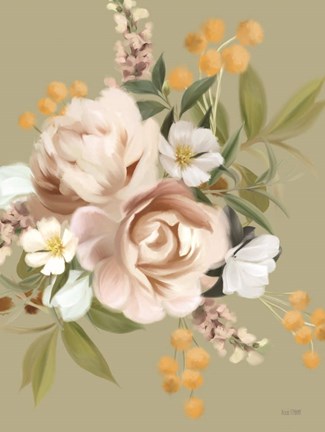 Framed Moody Peonies Print