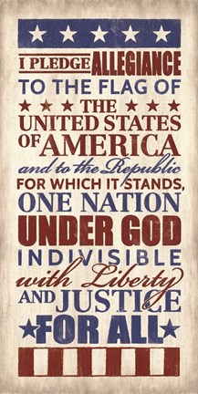 Framed Pledge of Allegiance Print