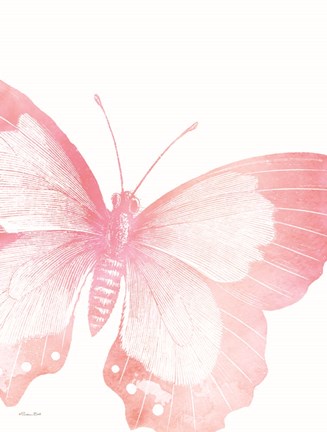 Framed Pink Butterfly V Print