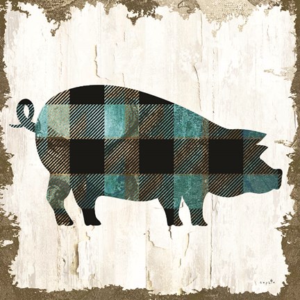 Framed Farm Fashion Pig Print