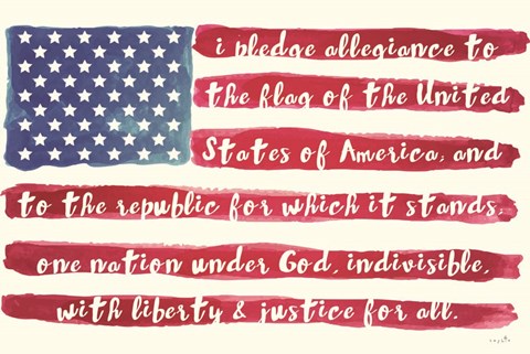 Framed Pledge of Allegiance Flag Print