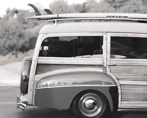 Framed Surfer Girl BW Print