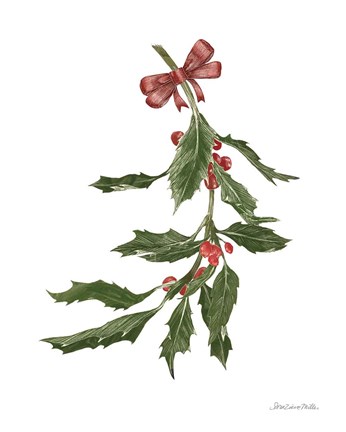 Framed Peace and Joy Holly Print