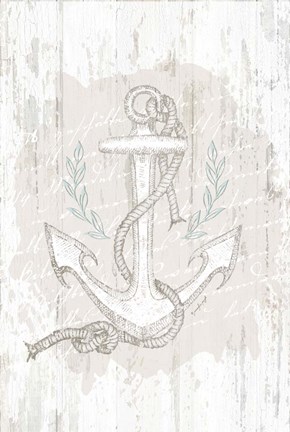 Framed Calming Coastal Anchor Print