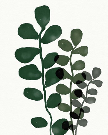 Framed Green Eucalyptus I Print