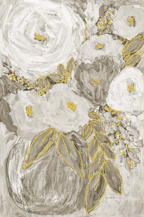 Framed Gold Age Floral I Print