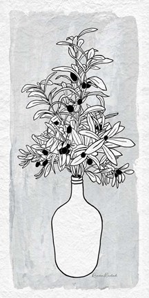 Framed Olive Branch Vase Print